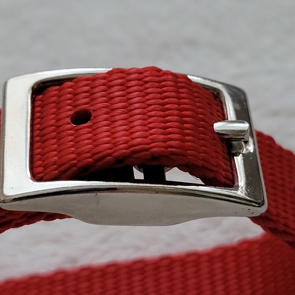 Puppy Collar | NWOT Red Nylon Silver Buckle - Picture 9 of 10